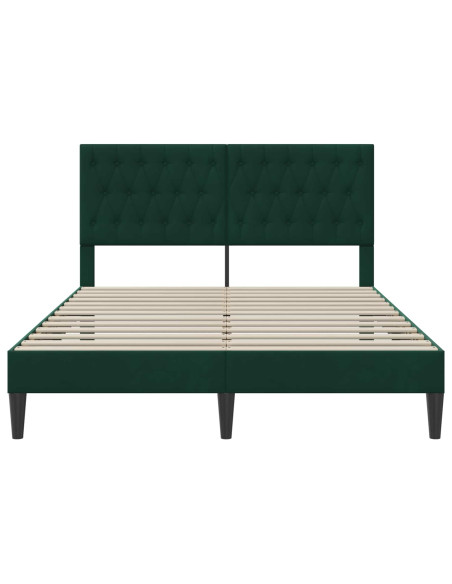 Struttura del letto Verde Scuro 160 x 200 cm Velluto