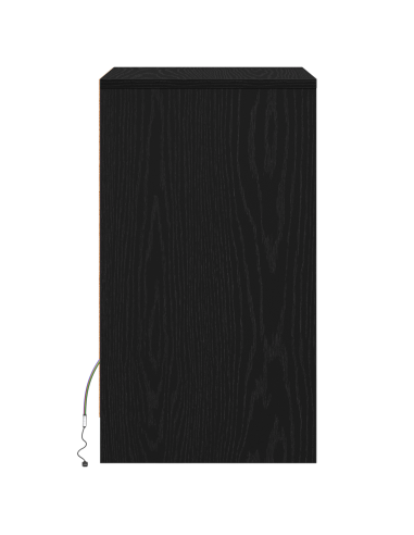 Armadio da Letto LED con cassetto Rovere nero 38 x 34 x 61 cm