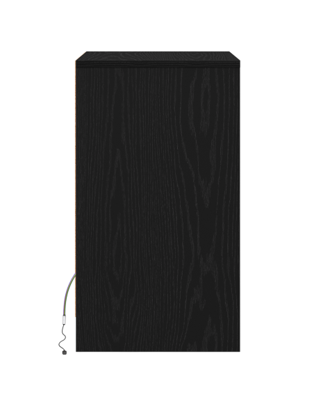 Armadio da Letto LED con cassetto Rovere nero 38 x 34 x 61 cm