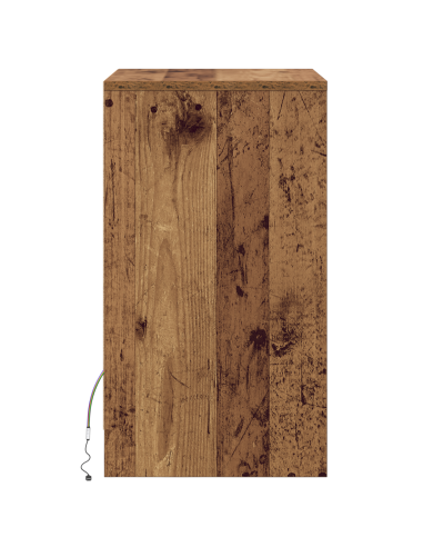 Armadio da Letto LED con cassetto Legno vecchio 38 x 34 x 61 cm