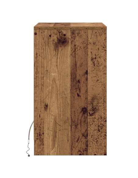 Armadio da Letto LED con cassetto Legno vecchio 38 x 34 x 61 cm
