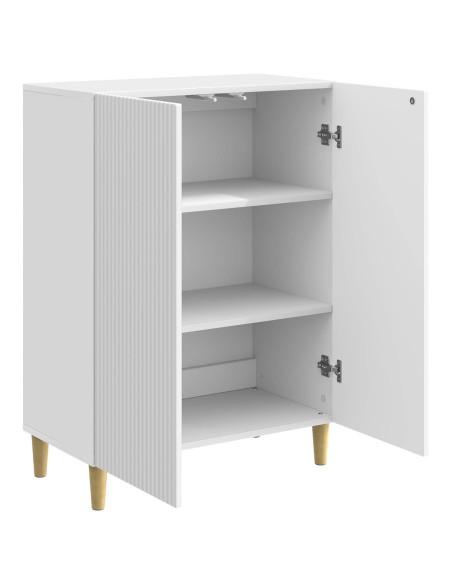 Credenza Bianco Lucido 66 x 34,5 x 90 cm Legno ingegnerizzato