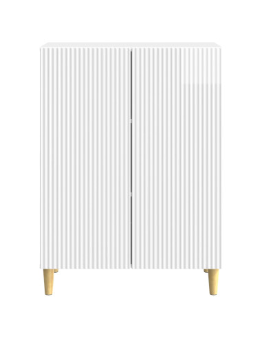 Credenza Bianco Lucido 66 x 34,5 x 90 cm Legno ingegnerizzato