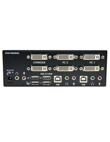 StarTech.com Switch KVM Dual DVI USB 2 porte con audio e hub USB 2.0
