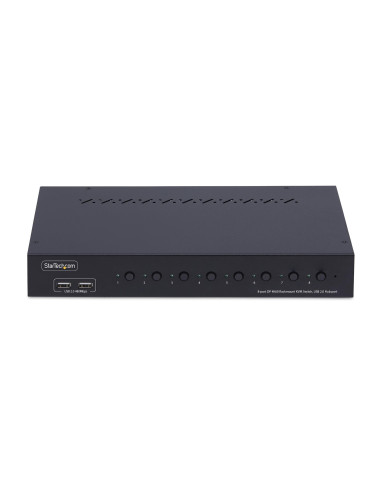 StarTech.com KVM Switch DisplayPort a 8 Porte con Kit Rack da 1U, 4K DP 1.2, hub USB a 4 Porte, Commutazione con Tasti a Scelta 