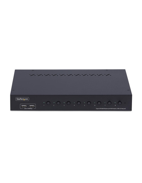 StarTech.com KVM Switch DisplayPort a 8 Porte con Kit Rack da 1U, 4K DP 1.2, hub USB a 4 Porte, Commutazione con Tasti a Scelta 