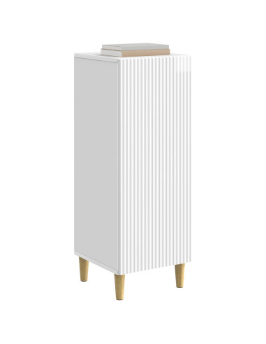 Credenza Bianco Lucido 33 x 34,5 x 90 cm Legno ingegnerizzato