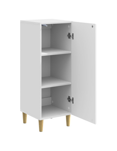 Credenza Bianco Lucido 33 x 34,5 x 90 cm Legno ingegnerizzato