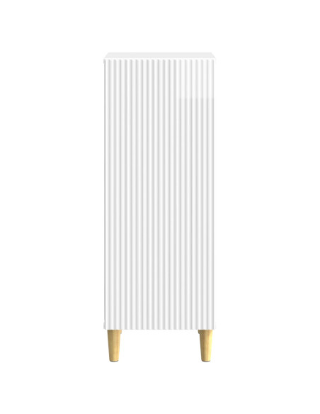 Credenza Bianco Lucido 33 x 34,5 x 90 cm Legno ingegnerizzato