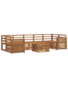 Set divani 8 pcs Naturale Legno di Acacia Massello 2