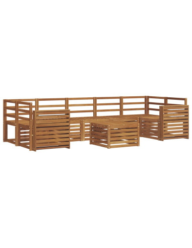 Set divani 8 pcs Naturale Legno di Acacia Massello