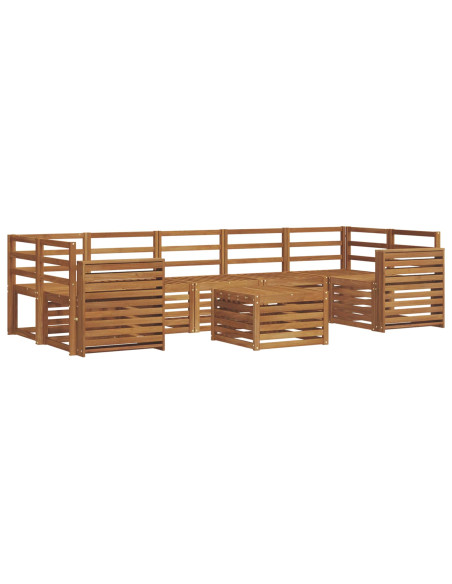 Set divani 8 pcs Naturale Legno di Acacia Massello