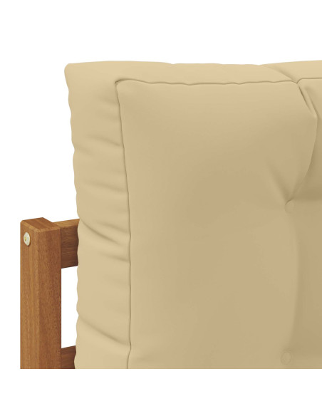 Set di divani da esterno con cuscino 3 pcs Naturale e Beige