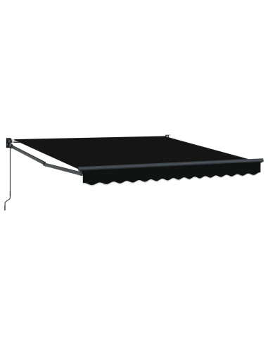 Tenda Retrattile Nero 350 x 250 cm Poliestere e Alluminio