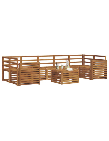Set divani 8 pcs Naturale Legno di Acacia Massello