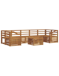 Set divani 8 pcs Naturale Legno di Acacia Massello 2