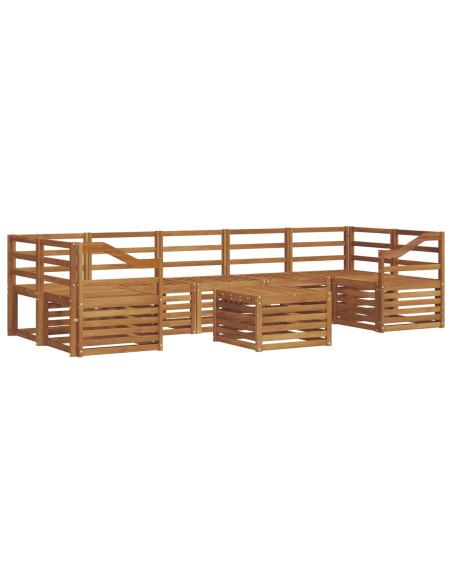 Set divani 8 pcs Naturale Legno di Acacia Massello