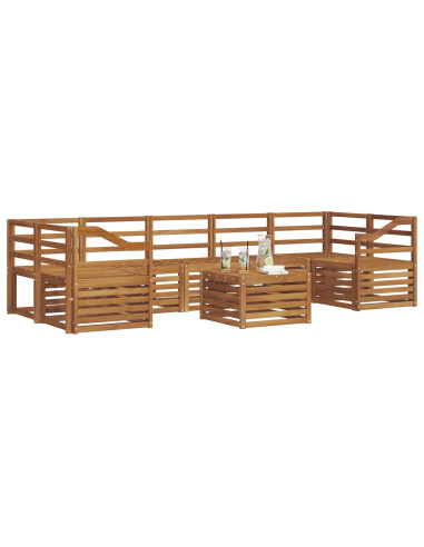Set divani 8 pcs Naturale Legno di Acacia Massello