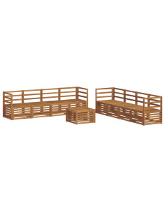 Set divani 9 pcs Naturale Legno di Acacia Massello 2