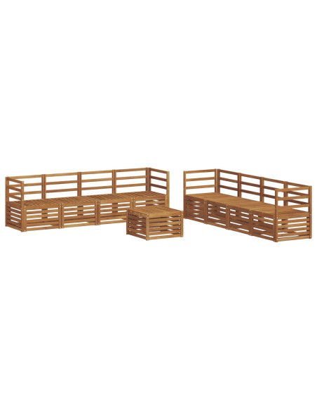 Set divani 9 pcs Naturale Legno di Acacia Massello