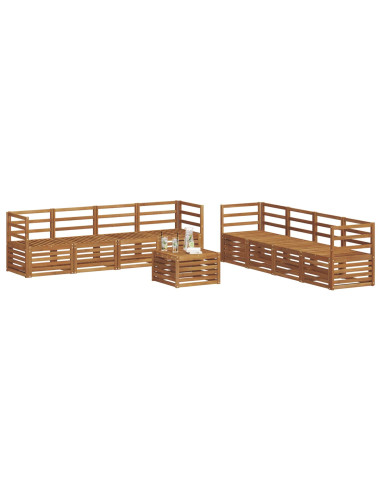 Set divani 9 pcs Naturale Legno di Acacia Massello