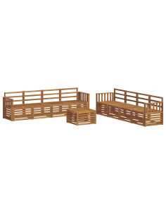 Set divani 9 pcs Naturale Legno di Acacia Massello 2