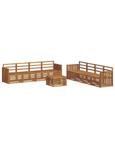 Set divani 9 pcs Naturale Legno di Acacia Massello 2