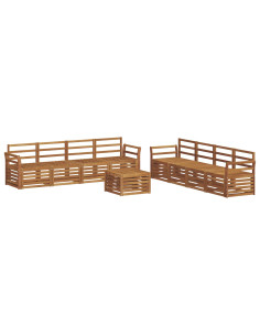 Set divani 9 pcs Naturale Legno di Acacia Massello 2