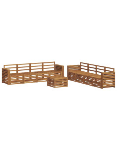 Set divani 9 pcs Naturale Legno di Acacia Massello 2