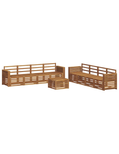 Set divani 9 pcs Naturale Legno di Acacia Massello