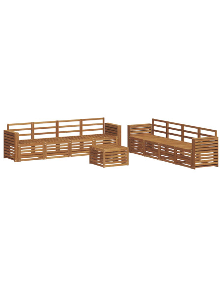 Set divani 9 pcs Naturale Legno di Acacia Massello