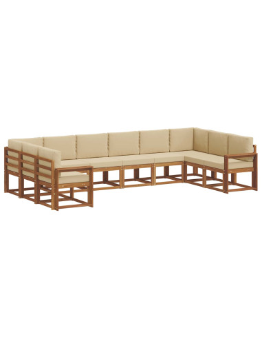 Set di divani con cuscino 10 pcs Naturale e Beige