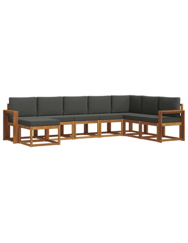 Set di divani con cuscino 8 pcs Naturale e Antracite