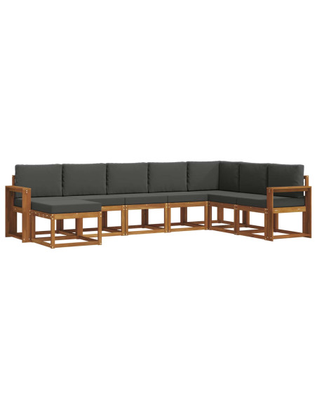 Set di divani con cuscino 8 pcs Naturale e Antracite