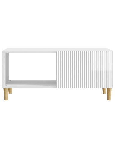 Tavolino da salotto Bianco Lucido 90 x 50 x 40 cm