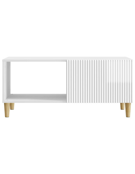 Tavolino da salotto Bianco Lucido 90 x 50 x 40 cm