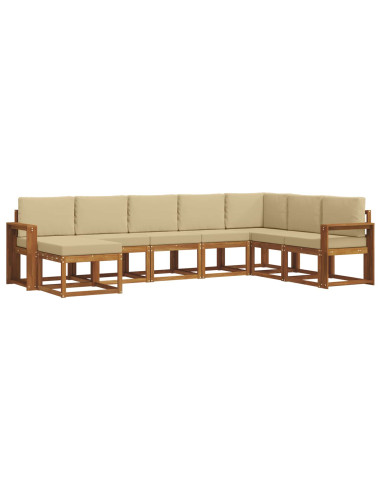 Set di divani con cuscino 8 pcs Naturale e Beige