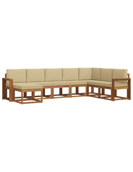 Set di divani con cuscino 8 pcs Naturale e Beige