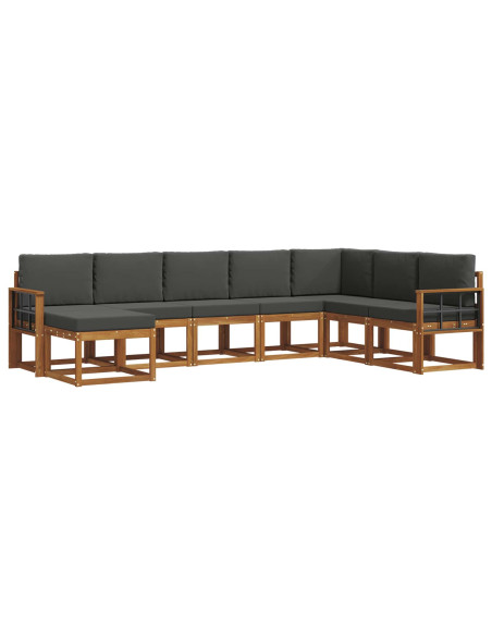 Set di divani con cuscino 8 pcs Naturale e Antracite