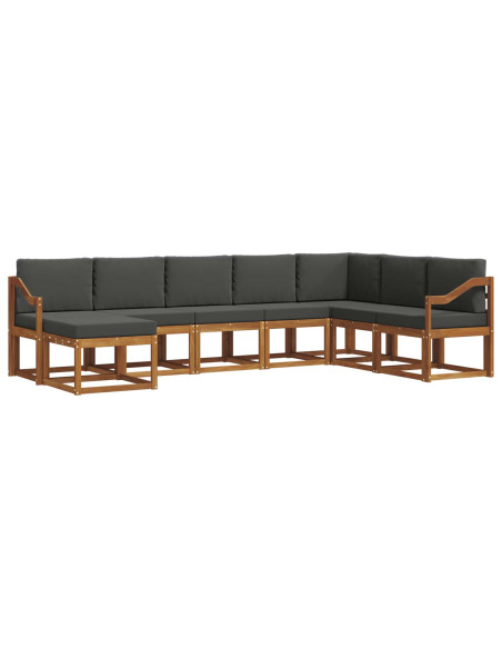 Set di divani con cuscino 8 pcs Naturale e Antracite