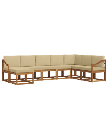Set di divani con cuscino 8 pcs Naturale e Beige