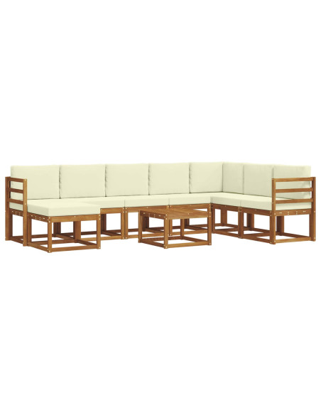 Set di divani con cuscino 9 pcs Naturale e Crema