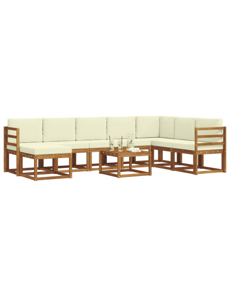 Set di divani con cuscino 9 pcs Naturale e Crema