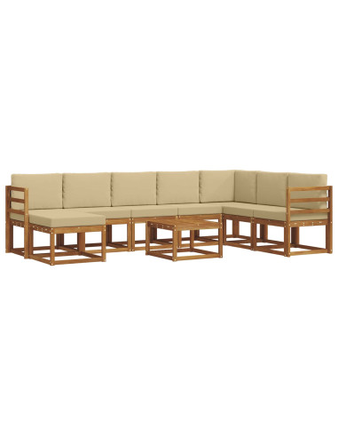 Set di divani con cuscino 9 pcs Naturale e Beige