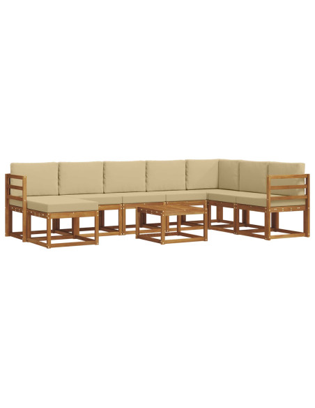 Set di divani con cuscino 9 pcs Naturale e Beige