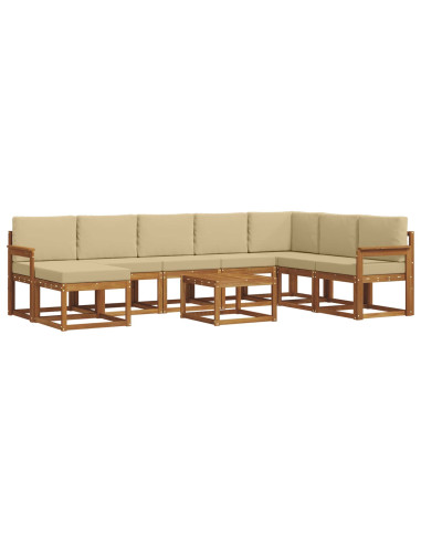 Set di divani con cuscino 9 pcs Naturale e Beige