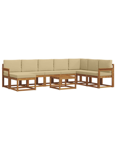 Set di divani con cuscino 9 pcs Naturale e Beige