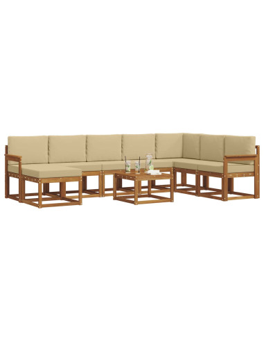 Set di divani con cuscino 9 pcs Naturale e Beige