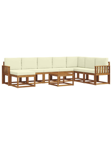 Set di divani con cuscino 9 pcs Naturale e Crema