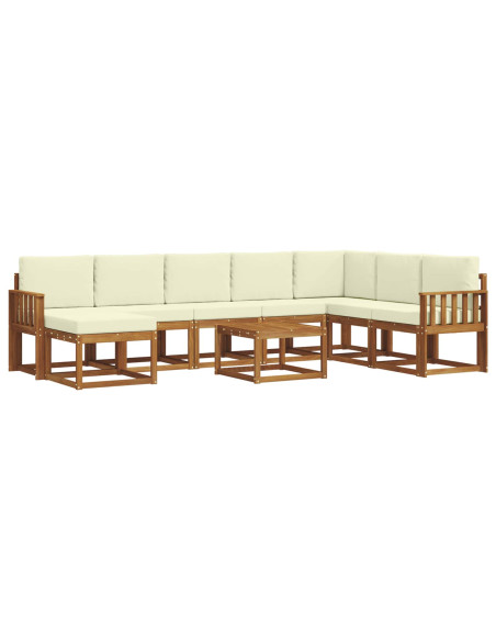 Set di divani con cuscino 9 pcs Naturale e Crema